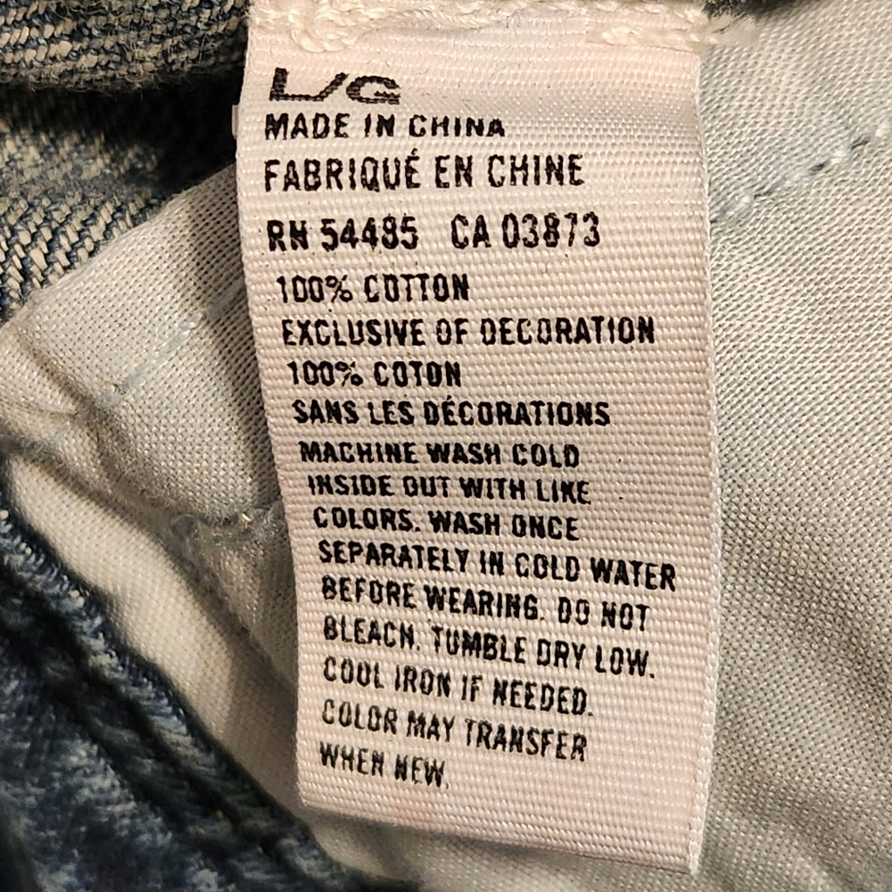 🦅American Eagle Outfitters Cropped Distressed Denim Jacket Size Large - Picture 12 of 12